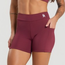 Short com Bolsos Laterais Balance Marsala