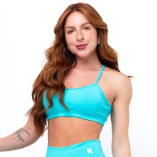 Top Basic Liso Poliamida Azul Claro