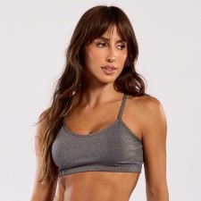 Top Basic Liso Poliéster Cinza