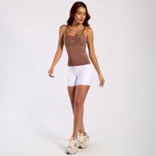 Regata Basic Alça Fina Poliamida Brown